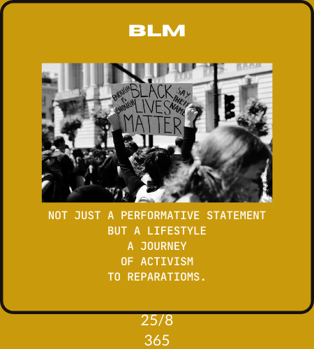 "BLM." Not just a performative statement.